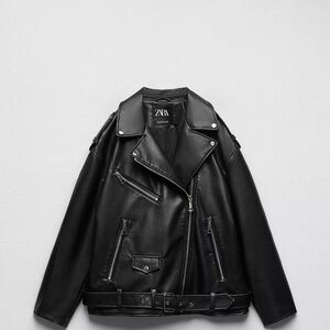 Zara Black faux Leather Jacket